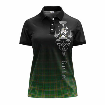 Staunton Irish Clan Women's Polo Shirt with Coat of Arms Erin Go Bragh Celtic Inspired