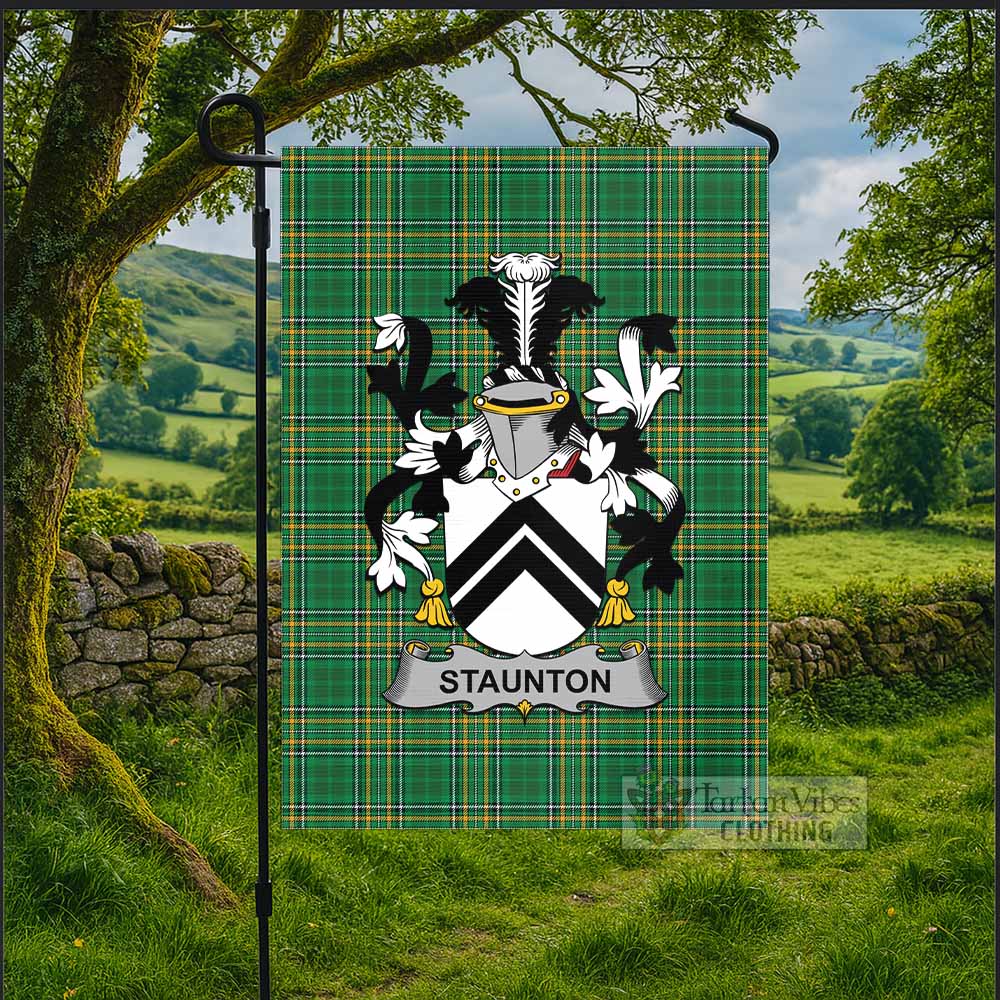 Staunton Irish Clan Tartan Flag with Coat of Arms