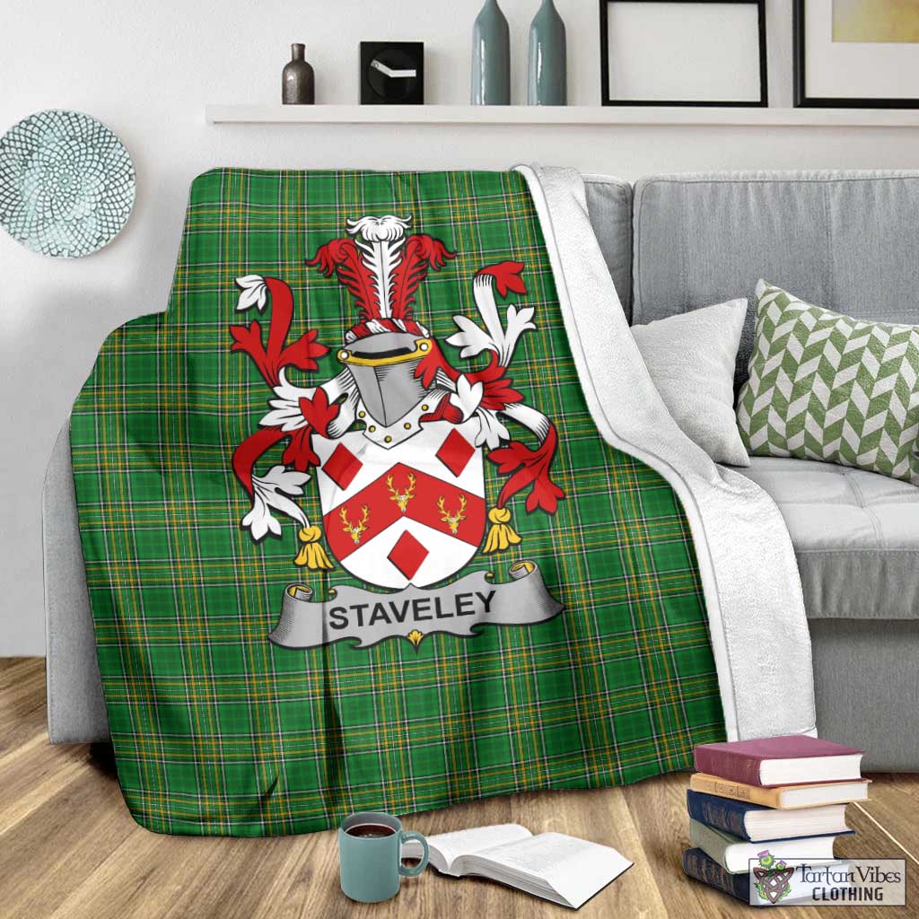Staveley Irish Clan Tartan Blanket with Coat of Arms - Tartan Vibes Clothing