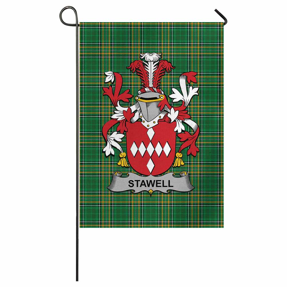 Stawell Irish Clan Tartan Flag with Coat of Arms