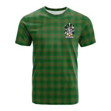 Tartan Vibes Clothing Steele Irish Clan Tartan Cotton T-shirt with Coat of Arms