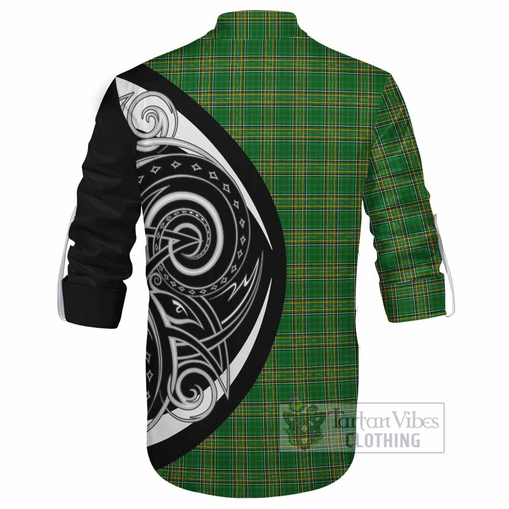 Tartan Vibes Clothing Steele Irish Clan Ghillie Kilt Shirt Celtic Circle Style