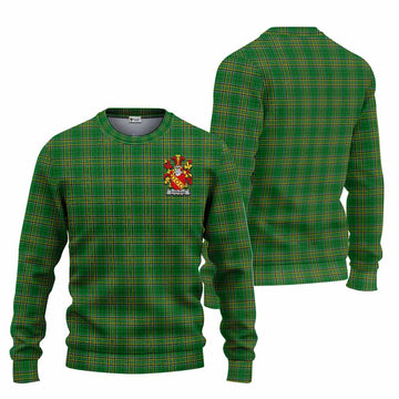 Tartan Vibes Clothing Stephens Irish Clan Tartan Knitted Sweater with Coat of Arms