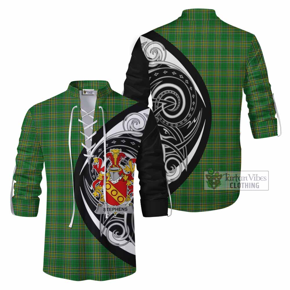 Tartan Vibes Clothing Stephens Irish Clan Ghillie Kilt Shirt Celtic Circle Style