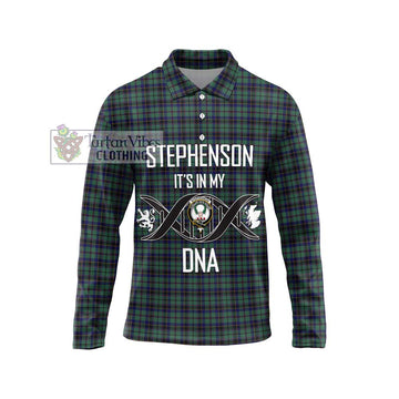 Stephenson (Stevenson) Tartan Long Sleeve Polo Shirt with Family Crest DNA In Me Style Unisex - Tartan Vibes Clothing