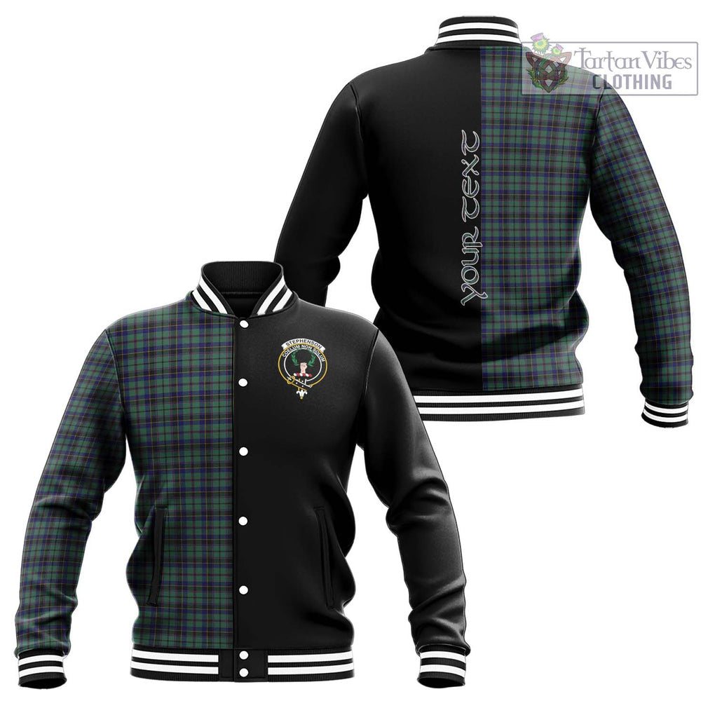 Stephenson (Stevenson) Tartan Baseball Jacket with Family Crest and Half Of Me Style Unisex - Tartan Vibes Clothing