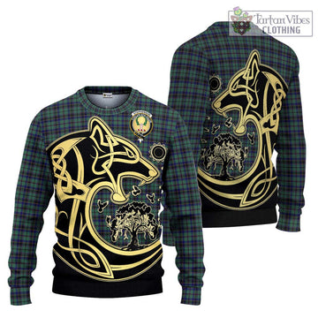 Stephenson (Stevenson) Tartan Ugly Sweater with Family Crest Celtic Wolf Style Unisex - Tartan Vibes Clothing