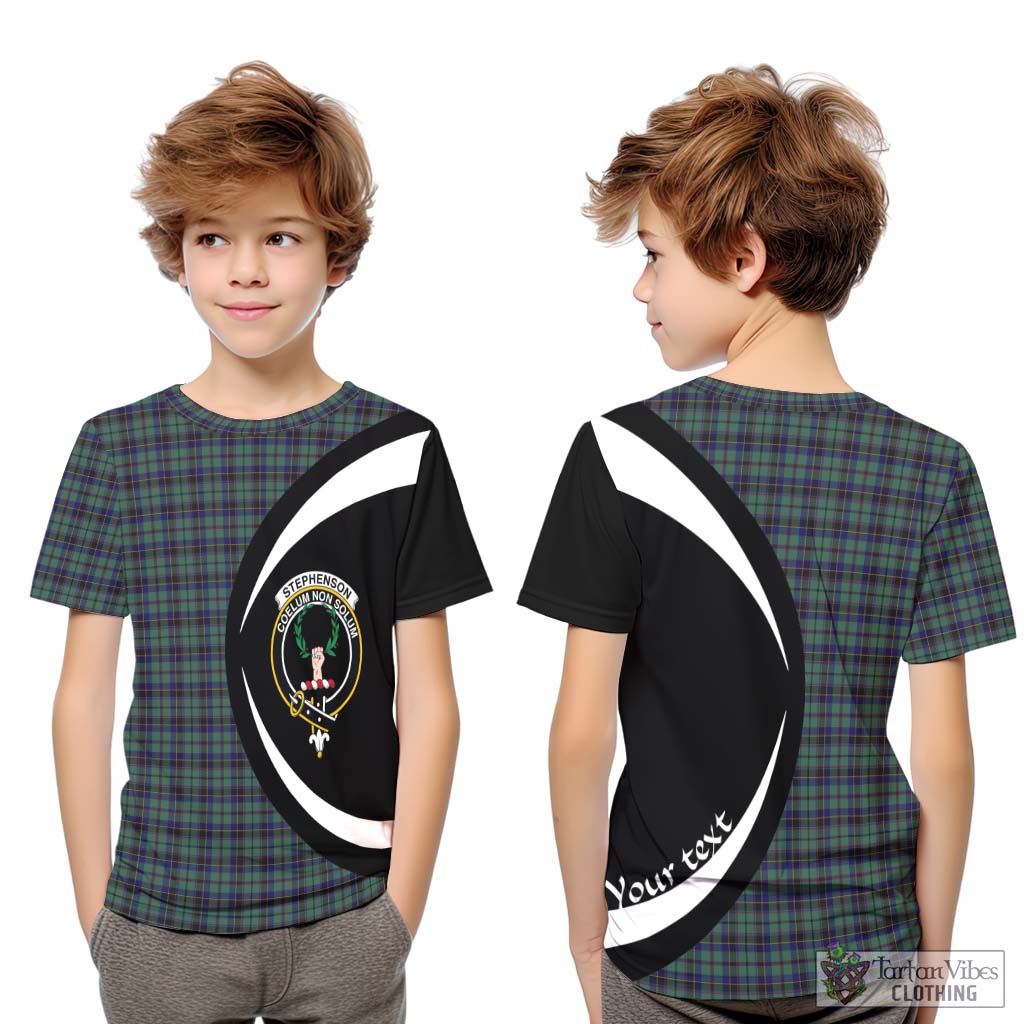 Stephenson (Stevenson) Tartan Kid T-Shirt with Family Crest Circle Style Youth XL Size14 - Tartan Vibes Clothing