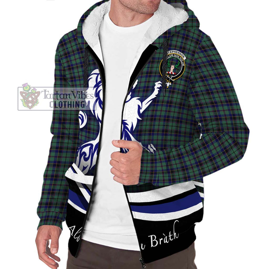 Stephenson (Stevenson) Tartan Sherpa Hoodie with Alba Gu Brath Regal Lion Emblem Unisex S - Tartan Vibes Clothing