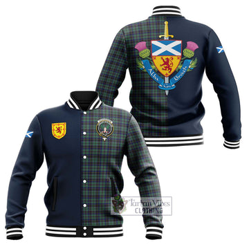 Stephenson (Stevenson) Tartan Baseball Jacket Alba with Scottish Lion Royal Arm Half Style Unisex - Tartan Vibes Clothing