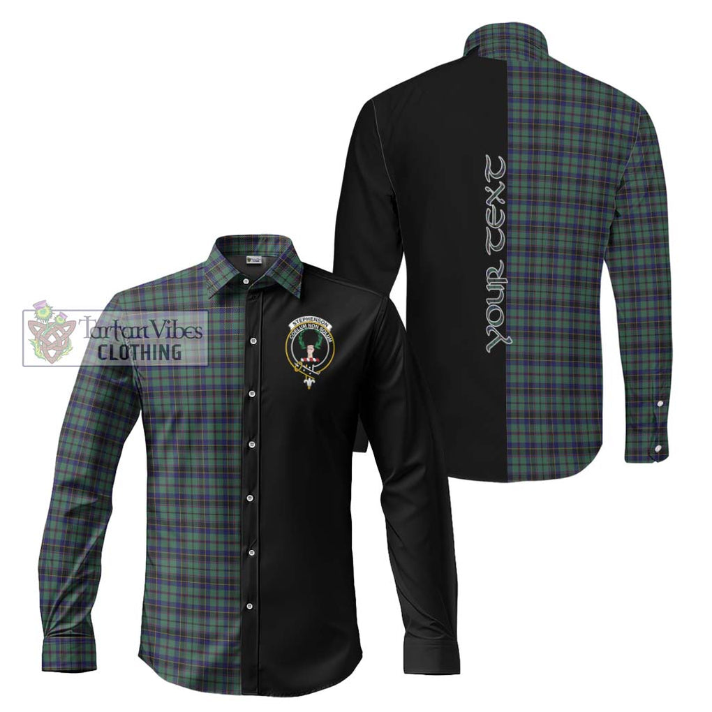 Stephenson (Stevenson) Tartan Long Sleeve Button Shirt with Family Crest and Half Of Me Style Men's Shirt S - Tartanvibesclothing Shop