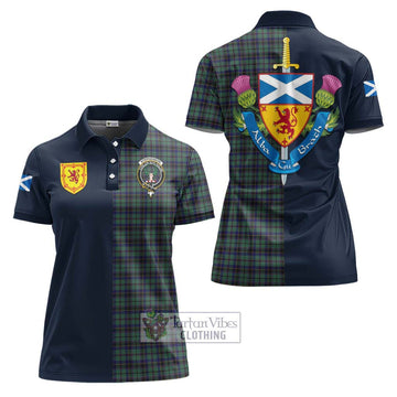 Stephenson (Stevenson) Tartan Women's Polo Shirt Alba with Scottish Lion Royal Arm Half Style Women - Tartan Vibes Clothing