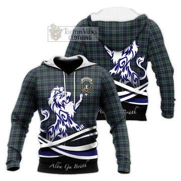 Stephenson (Stevenson) Tartan Knitted Hoodie with Alba Gu Brath Regal Lion Emblem Unisex Knitted Pullover Hoodie - Tartan Vibes Clothing
