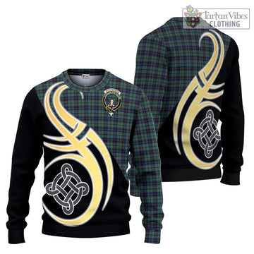 Stephenson (Stevenson) Tartan Ugly Sweater with Family Crest and Celtic Symbol Style
