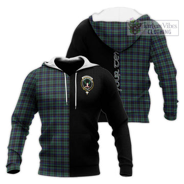 Stephenson (Stevenson) Tartan Knitted Hoodie with Family Crest and Half Of Me Style Unisex Knitted Pullover Hoodie - Tartan Vibes Clothing
