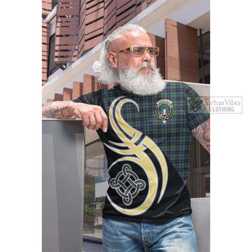 Tartan Vibes Clothing Stephenson Tartan Cotton T-shirt with Family Crest and Celtic Symbol Style