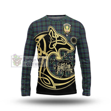 Stephenson (Stevenson) Tartan Long Sleeve T-Shirt with Family Crest Celtic Wolf Style Unisex - Tartan Vibes Clothing