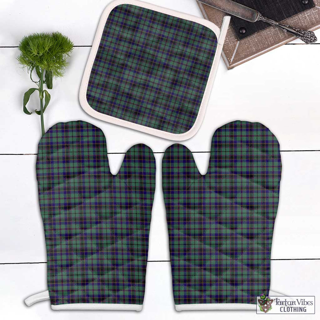 Stephenson (Stevenson) Tartan Combo Oven Mitt & Pot-Holder Combo 2 Oven Mitt & 1 Pot-Holder Black - Tartan Vibes Clothing