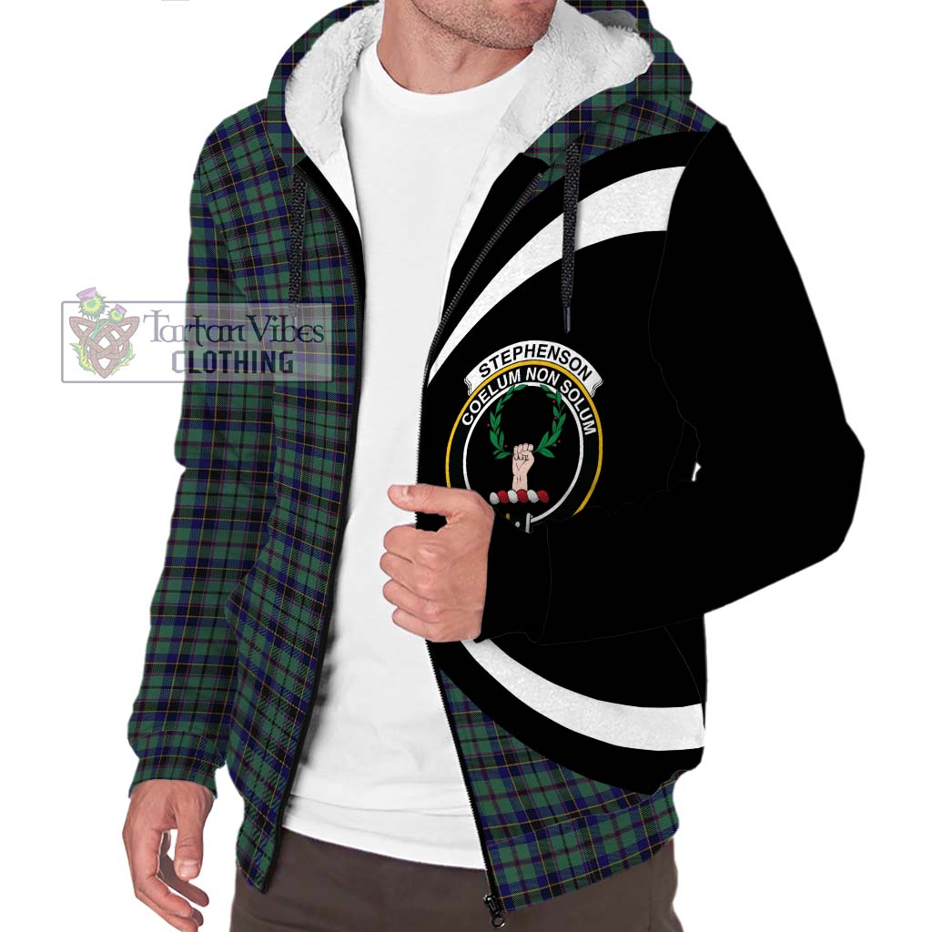 Stephenson (Stevenson) Tartan Sherpa Hoodie with Family Crest Circle Style Unisex S - Tartan Vibes Clothing