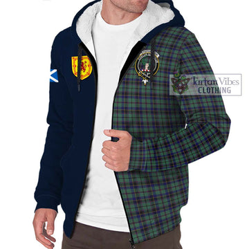 Stephenson (Stevenson) Tartan Sherpa Hoodie Alba with Scottish Lion Royal Arm Half Style - Tartan Vibes Clothing