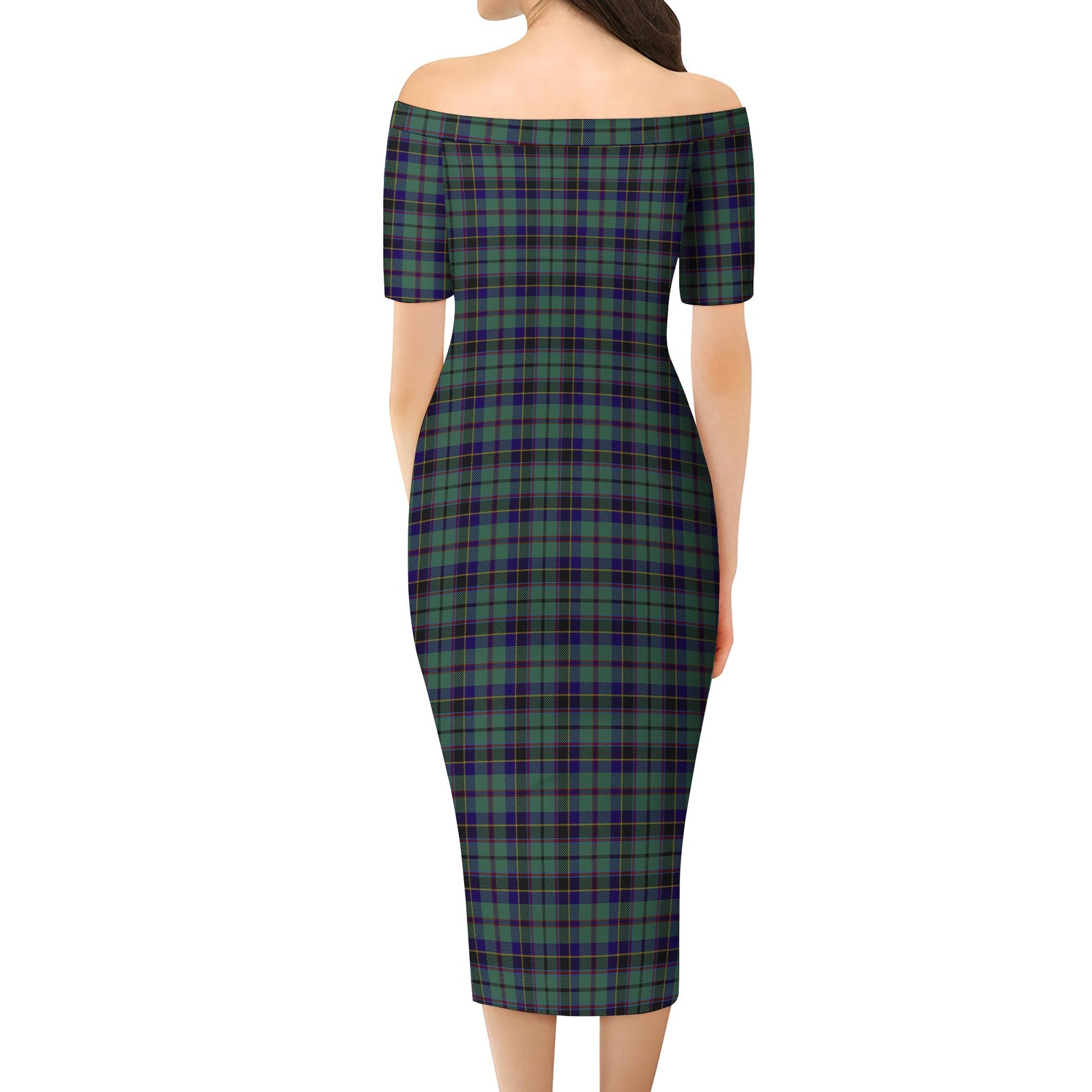 Stephenson (Stevenson) Tartan Off Shoulder Lady Dress - Tartan Vibes Clothing