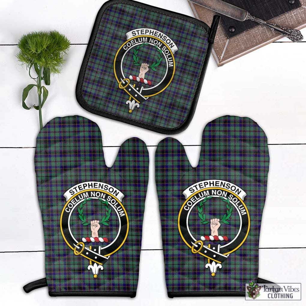 Stephenson (Stevenson) Tartan Combo Oven Mitt & Pot-Holder with Family Crest - Tartan Vibes Clothing