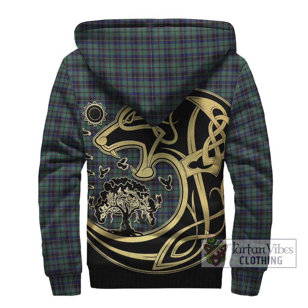 Stephenson (Stevenson) Tartan Sherpa Hoodie with Family Crest Celtic Wolf Style - Tartan Vibes Clothing