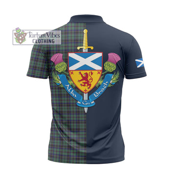 Stephenson (Stevenson) Tartan Zipper Polo Shirt Alba with Scottish Lion Royal Arm Half Style - Tartan Vibes Clothing