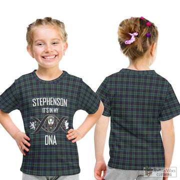 Stephenson (Stevenson) Tartan Kid T-Shirt with Family Crest DNA In Me Style - Tartan Vibes Clothing