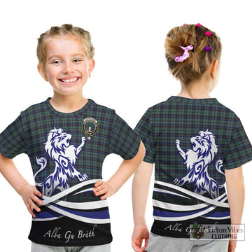 Stephenson (Stevenson) Tartan Kid T-Shirt with Alba Gu Brath Regal Lion Emblem - Tartan Vibes Clothing