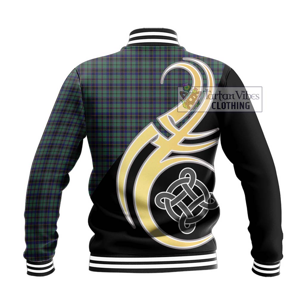 Stephenson (Stevenson) Tartan Baseball Jacket with Family Crest and Celtic Symbol Style - Tartan Vibes Clothing