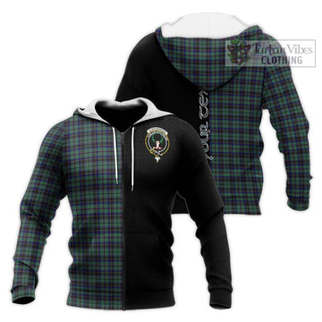 Stephenson (Stevenson) Tartan Knitted Hoodie with Family Crest and Half Of Me Style Unisex Knitted Zip Hoodie - Tartan Vibes Clothing