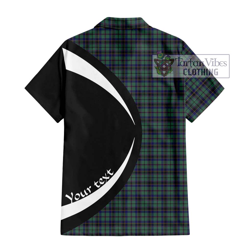 Stephenson (Stevenson) Tartan Short Sleeve Button Up with Family Crest Circle Style - Tartan Vibes Clothing