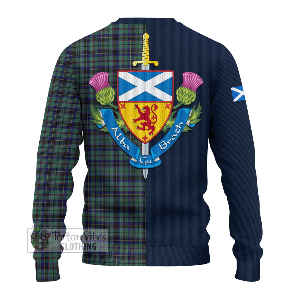 Stephenson (Stevenson) Tartan Ugly Sweater Alba with Scottish Lion Royal Arm Half Style - Tartan Vibes Clothing