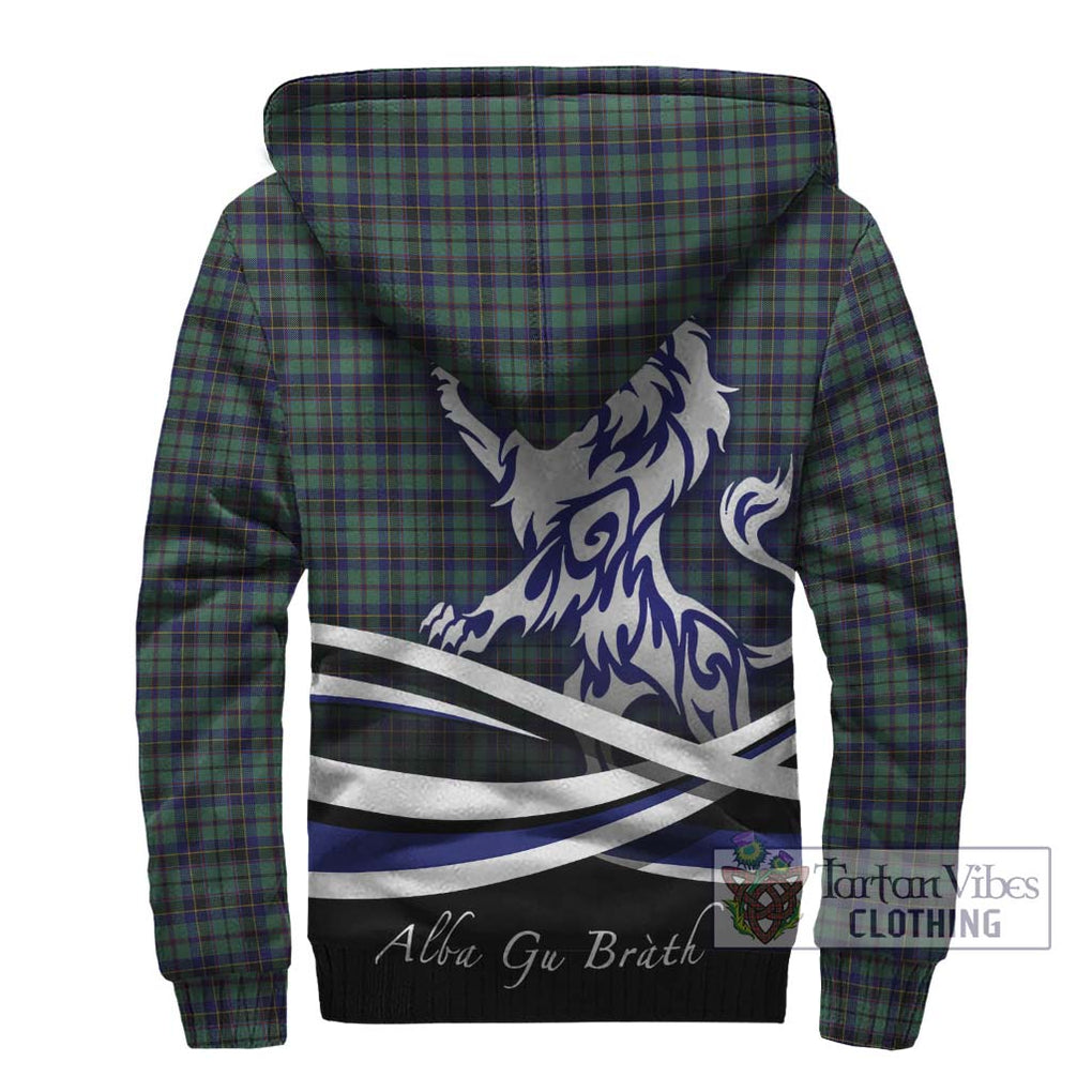 Stephenson (Stevenson) Tartan Sherpa Hoodie with Alba Gu Brath Regal Lion Emblem - Tartan Vibes Clothing