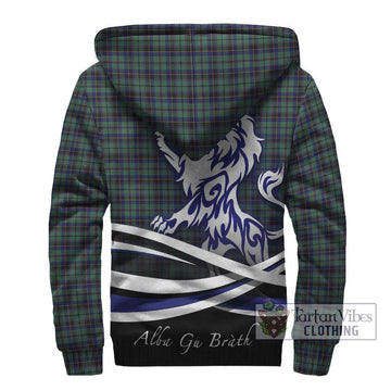 Stephenson (Stevenson) Tartan Sherpa Hoodie with Alba Gu Brath Regal Lion Emblem - Tartan Vibes Clothing