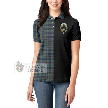 Stephenson (Stevenson) Tartan Women's Polo Shirt with Family Crest and Half Of Me Style - Tartan Vibes Clothing