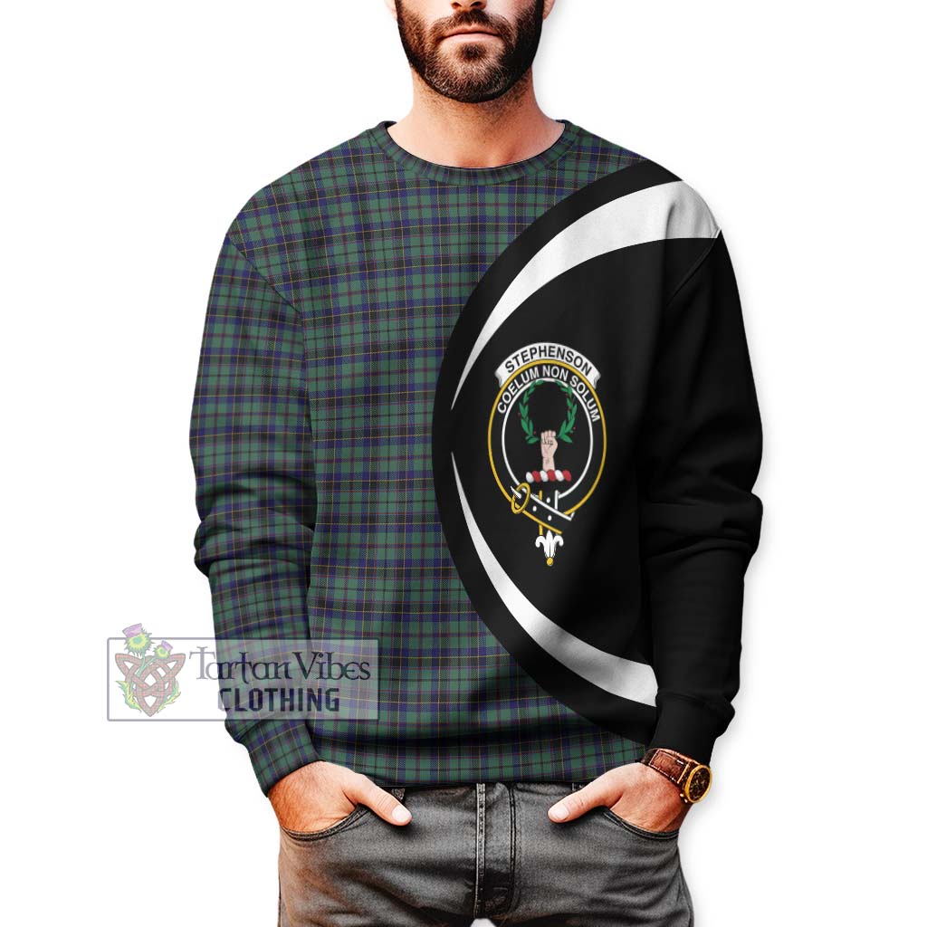 Stephenson (Stevenson) Tartan Sweatshirt with Family Crest Circle Style - Tartan Vibes Clothing