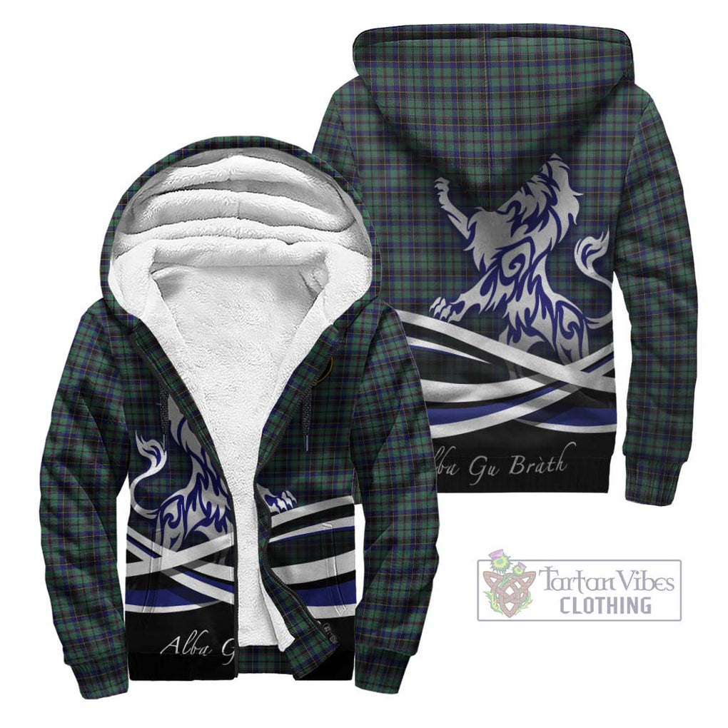 Stephenson (Stevenson) Tartan Sherpa Hoodie with Alba Gu Brath Regal Lion Emblem Unisex - Tartan Vibes Clothing
