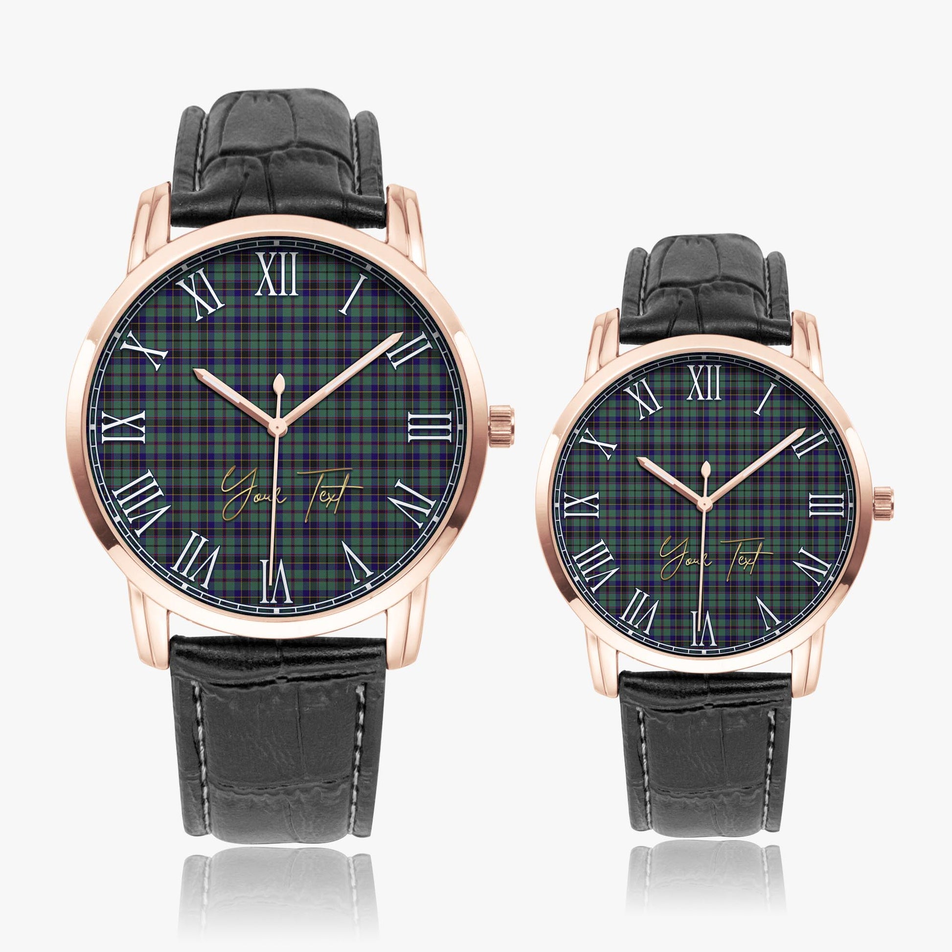 Stephenson (Stevenson) Tartan Personalized Your Text Leather Trap Quartz Watch - Tartan Vibes Clothing