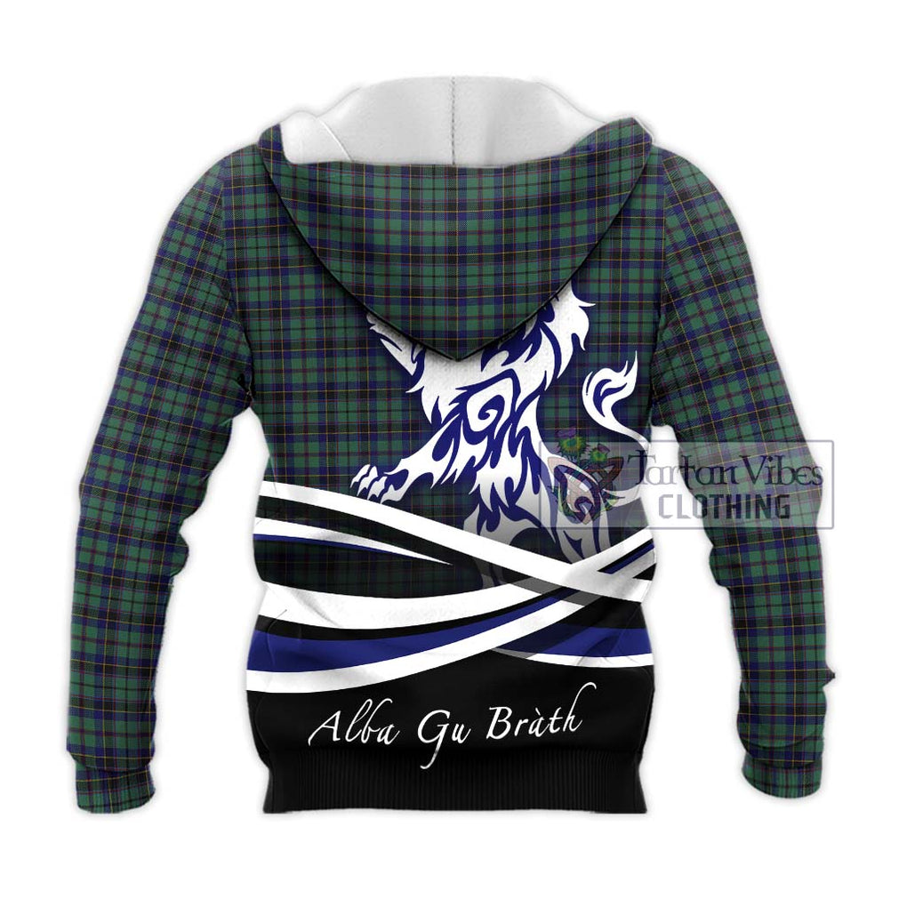 Stephenson (Stevenson) Tartan Knitted Hoodie with Alba Gu Brath Regal Lion Emblem - Tartan Vibes Clothing