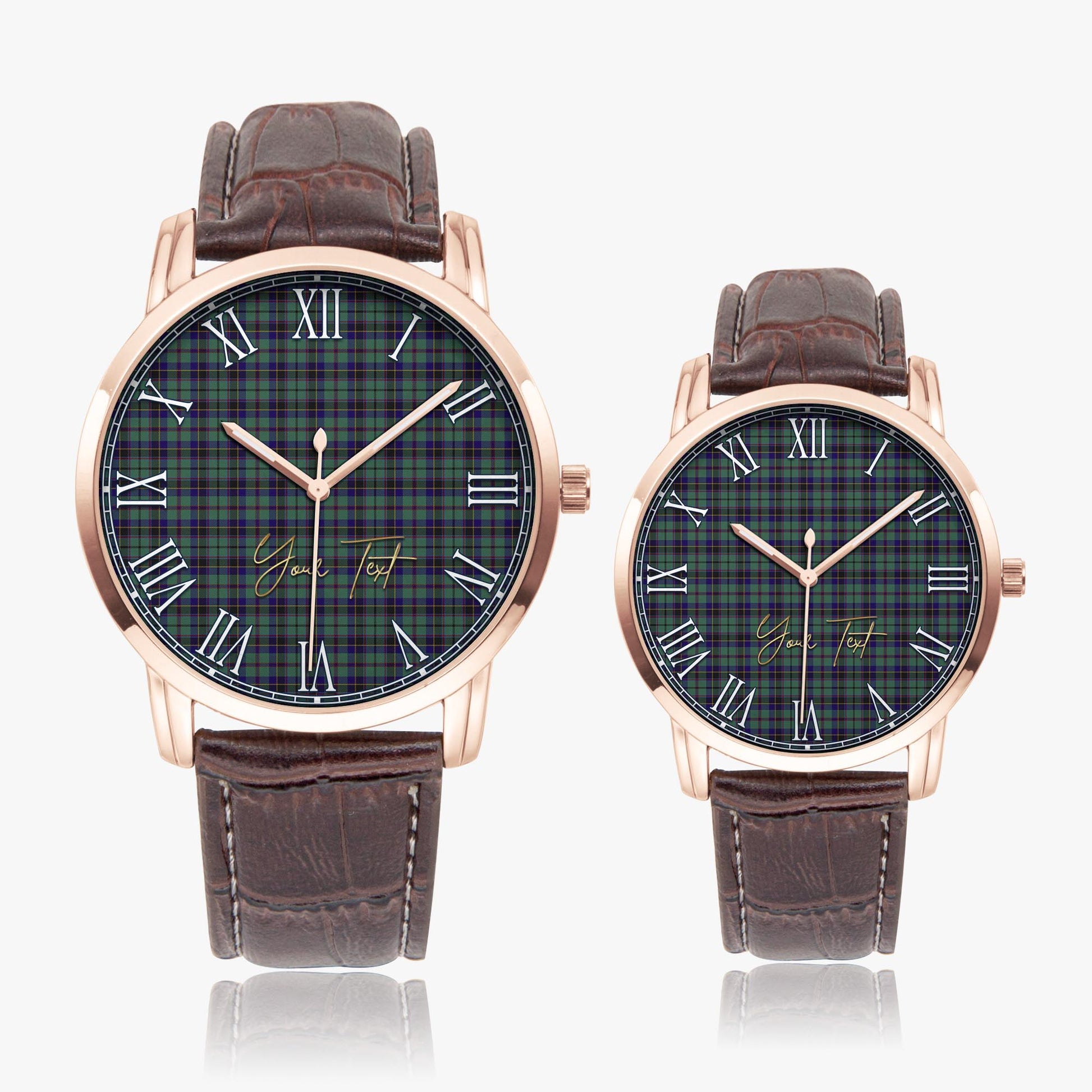 Stephenson (Stevenson) Tartan Personalized Your Text Leather Trap Quartz Watch - Tartan Vibes Clothing