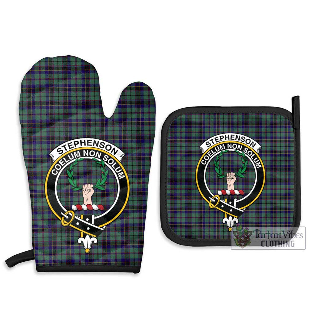 Stephenson (Stevenson) Tartan Combo Oven Mitt & Pot-Holder with Family Crest - Tartan Vibes Clothing