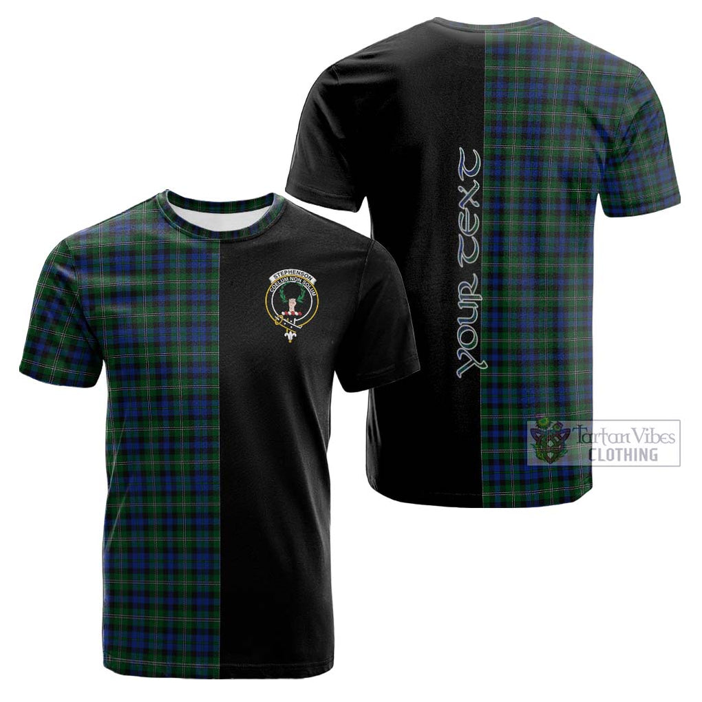 Tartan Vibes Clothing Stephenson Hunting Tartan Cotton T-shirt with Family Crest and Half Of Me Style