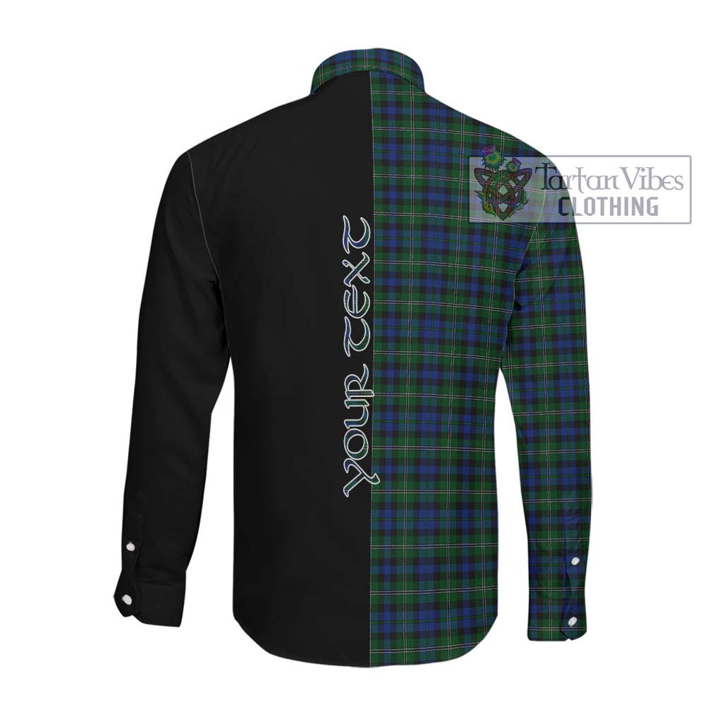 Stephenson Hunting Tartan Long Sleeve Button Shirt with Family Crest and Half Of Me Style Men's Shirt - Tartanvibesclothing Shop