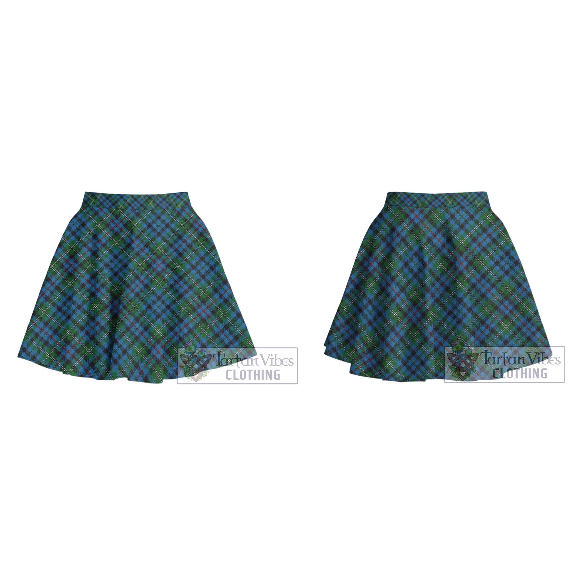 Tartan Vibes Clothing Stephenson Hunting Red Stripe Tartan Women's Plated Mini Skirt