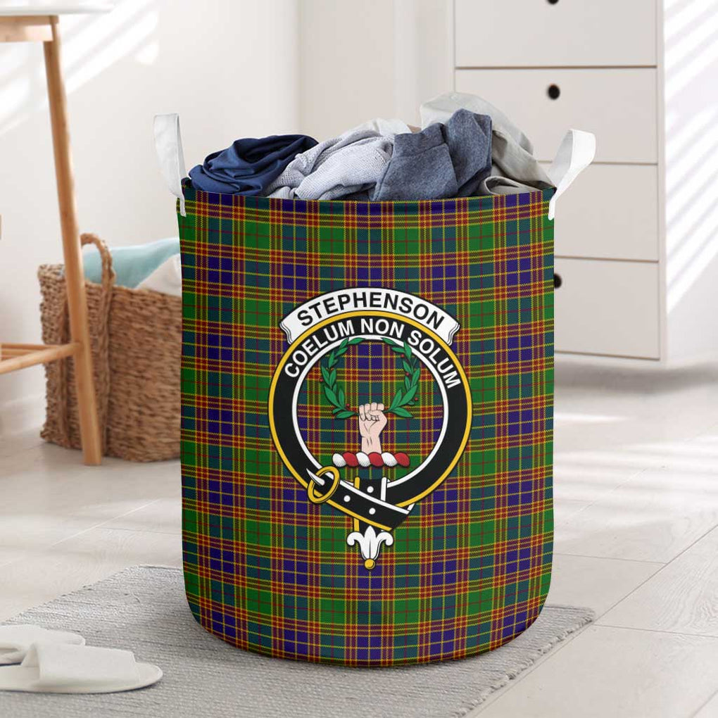 Stephenson Old Tartan Laundry Basket with Family Crest One Size - Tartanvibesclothing Shop