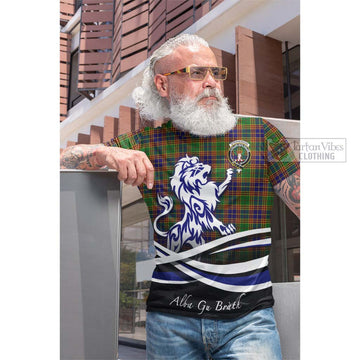 Tartan Vibes Clothing Stephenson Old Tartan Cotton T-shirt with Alba Gu Brath Regal Lion Emblem
