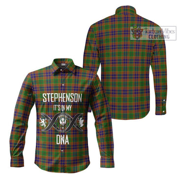 Stephenson Old Tartan Long Sleeve Button Shirt with Family Crest DNA In Me Style Men's Shirt - Tartanvibesclothing Shop