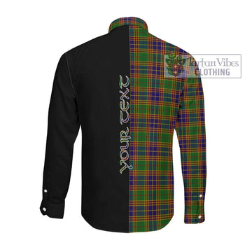 Stephenson Old Tartan Long Sleeve Button Shirt with Family Crest and Half Of Me Style Men's Shirt - Tartanvibesclothing Shop